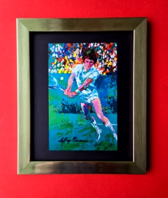 Arte Pop Firmado LeRoy Neiman JIMMY CONNORS TENNIS Montado y Enmarcado Nuevo 10X8 W Foto 1 de 3