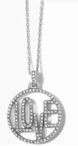 NWT Brighton Illumina Love Silver & Crystal Pendant Necklace $98 - Picture 1 of 6