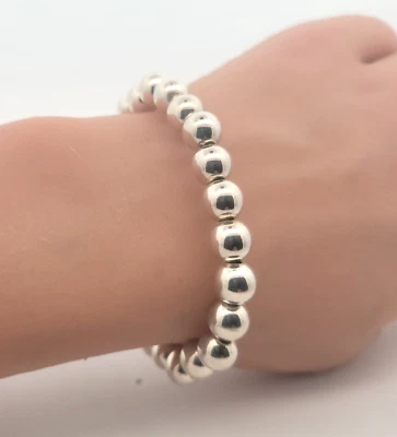 Designer Milor Italy 925 Sterling Silver Ball Bead Link Magnetic Clasp Bracelet - Image 1 of 4