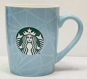 Starbucks 2021 Blue Geometric Pattern w/ Hearts the Siren 10 oz Coffee/Tea Mug. - Picture 1 of 12