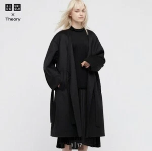 Uniqlo & Theory Black Wool Blend Coat Sz XS NWT - Picture 1 of 9