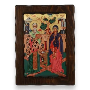 Icono de Santos Cipriano y Justina - Icono bizantino ortodoxo griego hecho a mano - Imagen 1 de 8