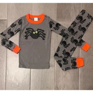 Hanna Andersson Boy's Long Johns Pajama Set size 5/110cm Gray Spider Halloween - Picture 1 of 2