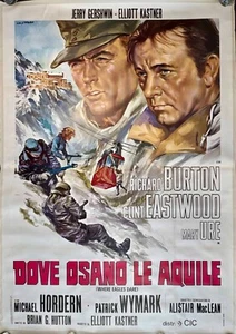 Where Eagles Dare ORIGINAL Italian 4 Fogli Film Poster LINEN BACKED Eastwood - Picture 1 of 10
