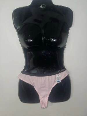 Jessica Simpson Rosa Negro Algodón Tanga Panty Ropa Interior Sissy Bragas Xlarge Foto 1 de 3