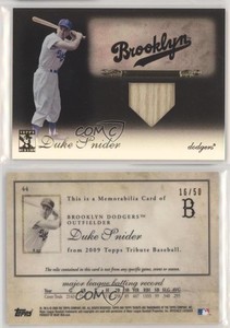 2009 Topps Tribute Relics Black /50 Duke Snider #44 HOF