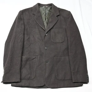 Vtg Gap Small Brown Flannel Wool Blend Mens Blazer Sport Coat Jacket - Picture 1 of 12