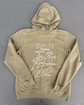 REI Sudadera con Capucha Mujer Pullover Mediano Verde Logo Calidad Exterior Bolsillo Foto 1 de 4