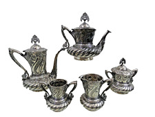 FINE LARGE ANTIQUE SILVER PLATED TEA / COFFEE SET Meriden Company not sterling