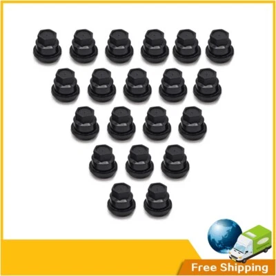 Fit CHEVROLET S10 BLAZER GMC JIMMY SONOMA 20 PCS BLACK LUG NUT COVERS CAP NEW Foto 1 de 4