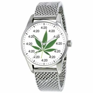"4:20" Is The Time At Every Hour On The Cannabis Dial Of The Large Stoners Watch - Picture 1 of 4