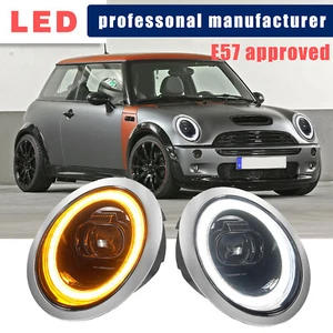 E57 LED Projector Headlights Assembly For BMW Mini Cooper R50 R52 R53 2001-2007 - Picture 1 of 12