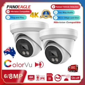 Hikvision Compatible 4K 8MP 6MP Colorvu Security IP Camera PoE 2 Way Audio Lot - Picture 1 of 21