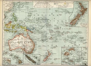 1902 = OCEANIA = Antica Mappa = OLD MAP - Picture 1 of 1