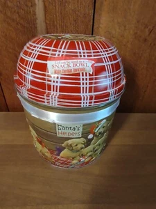 Large Christmas Holiday Golden Retriever Pups Dogs Popcorn Canister Tin Ht. 10” - Picture 1 of 5