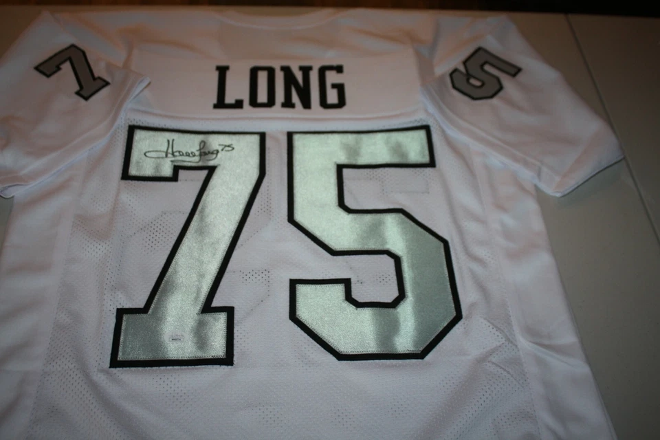 OAKLAND/LA RAIDERS HOWIE LONG #75 SIGNED CUSTOM RUSH JERSEY SB XVIII CHAMP JSA   - Image 1 of 3