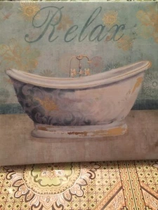 Farm House Old Style Bathroom Tub Canvas Print. - Picture 1 of 8