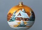 VITBIS WINTER CABIN SCENARY Holiday Tree Glass JUMBO Ornament 6.5"