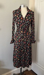 Vintage 1970's Diane Von Furstenberg Floral Jersey Wrap Dress - Picture 1 of 7