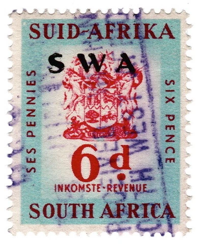 (I.B) South-West Africa Revenue : Duty Stamp 6d Cover