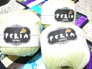 Lotto 3 palline ~ Peria "Selena" 100% acrilico sport peso filato ~ #006 verde primavera - Foto 1 di 5
