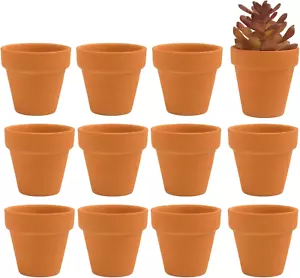 12 PCS Small Mini Clay Pots with Drainage Holes for Plants,2.5Inch Terra Cotta P - Picture 1 of 12