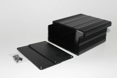 Caja de proyecto de aluminio negro hágalo usted mismo 3,94"x3,94"x1,97" 100x100x50mm Foto 1 de 4
