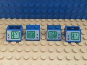 LEGO 4x Lot Classic Space Blue 2x2 Printed Slopes Inverted Computer 483 920 493  - Picture 1 of 2