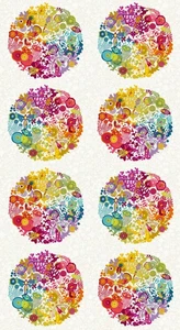 Art Theory Day Colour Wheel 1442L cotton fabric panel to make up 112cm x 60cm - Picture 1 of 1