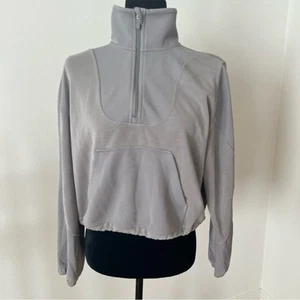EUC Lululemon Brushed Softstreme Ribbed Half Zip High Neck Gray Sweatshirt Sz 6 - Bild 1 von 10
