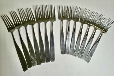 Lot of 14 The Cellar Surrey Matte Stainless JAPAN 7 Salad/7 Dinner Forks - Image 1 of 4