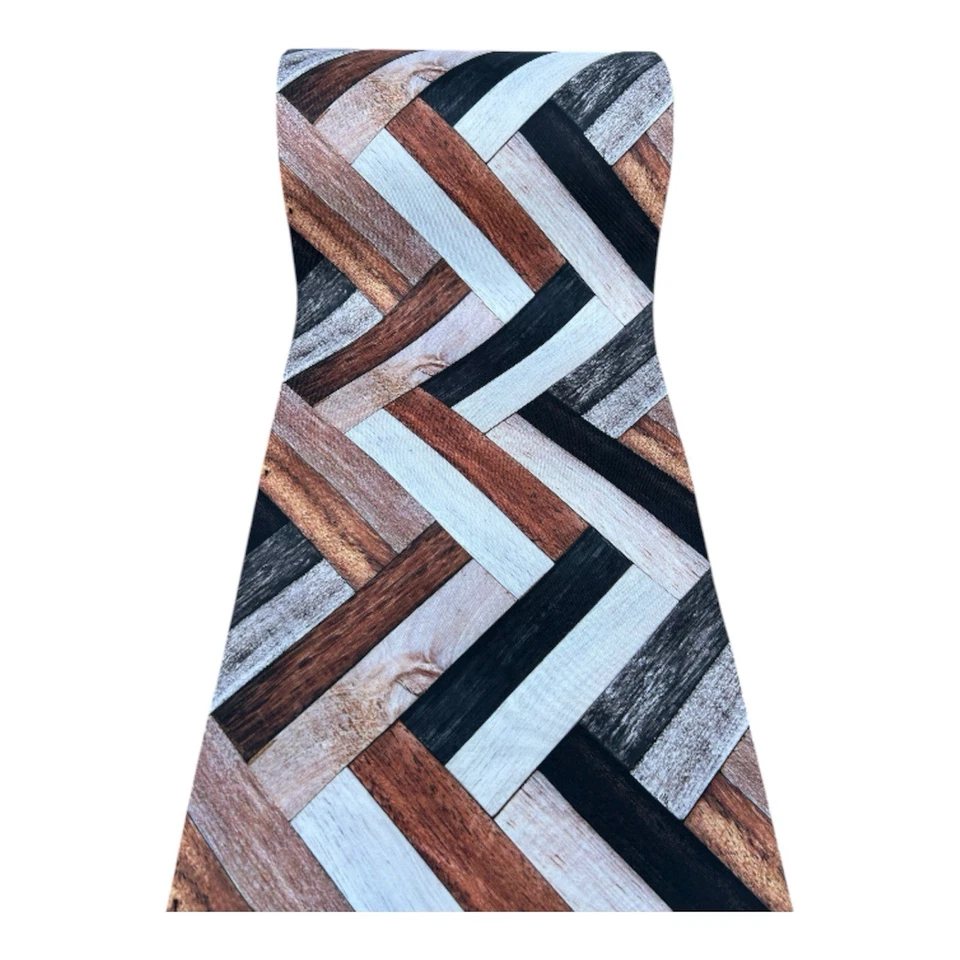 Passatoia Antiscivolo Cucina In poliester Stampa Digitale Disegno Listelli Legno - Image 1 of 4