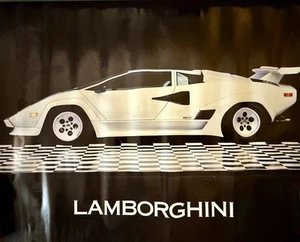Lamborghini Vintage Poster weiß 1989 Ron Kimball Schiffe in einer Tube - Bild 1 von 2
