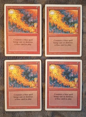 MTG Revised - Red Elemental Blast (x4) - LP -  nice looking vintage cards - Image 1 of 2