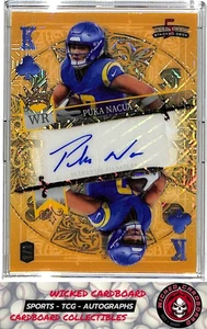 Puka Nacua 2024 Wild Card 5 Card Draw Stacked Deck 2-UP Auto King Club Gold 1/1 - Bild 1 von 2