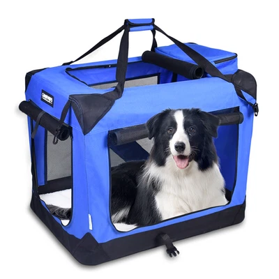 JESPET Cajas Suaves para Mascotas Perrera, 3 Puertas Lados Suaves Plegable Viaje Porta Mascotas con Foto 1 de 4