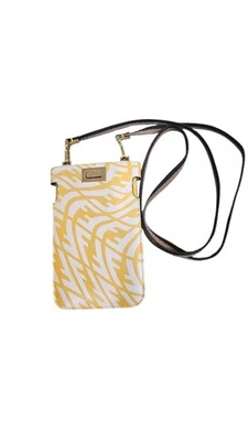 Auténtica funda de cuero para teléfono celular FENDI Peekaphone amarilla usada para todos  Foto 1 de 4