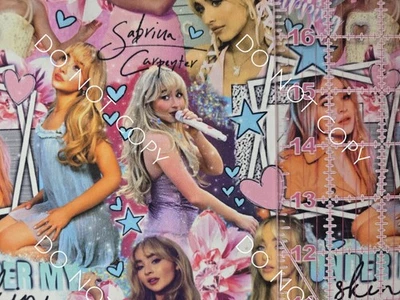 Tela tejida 100 % algodón personalizada Sabrina carpintero artista por 1/4 yarda 9x56 Foto 1 de 2