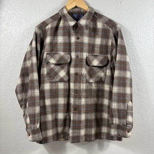 Vintage Pendleton Bordhemd Herren L kariert Schurwolle Schlaufenkragen Mängel - Bild 1 von 10