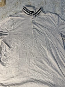 Express Men Polo Shirt Size Large White Casual Pre-Owned - Picture 1 of 5