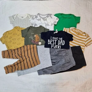 Baby Boy Bodysuits Onesies & Pants Lot 11 Piece Gerber & Carters 3-6 Month - Picture 1 of 9