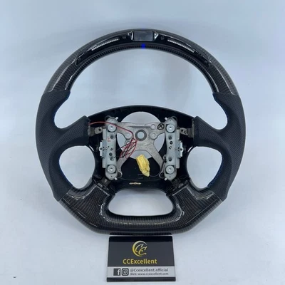 Volante de fibra de carbono real con LED para Subaru Impreza WRX 2002 2003 2004 Foto 1 de 4