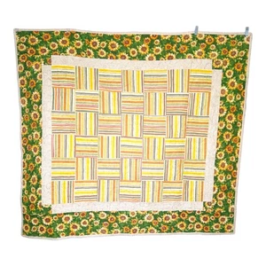 Sunflower Patchwork Quilt Handmade Throw Blanket Wall Hanging 53"x47" - Picture 1 of 4