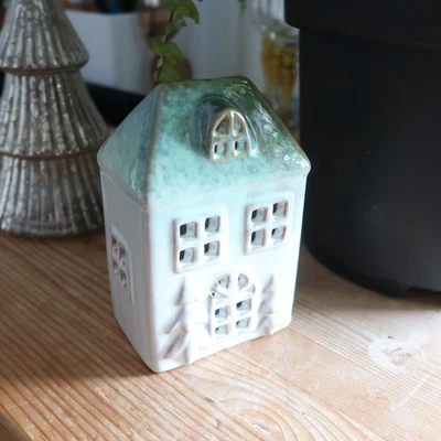 Ceramic House Christmas LED House Tree Detail Home Decor Christmas Gift - Image 1 of 4