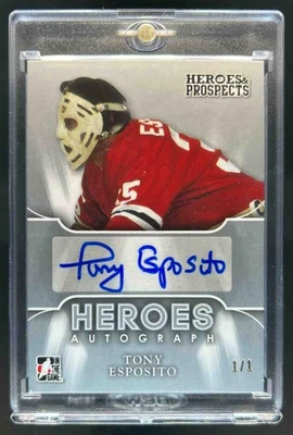 2015-16 Leaf In The Game Heroes & Prospects Tony Esposito Auto Silver #1/1 - Image 1 of 2