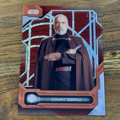 Count Dooku 2024 Topps Star Wars High Tek RED 3/5 Diffractor Rebel Screen 25 SSP - Image 1 of 2