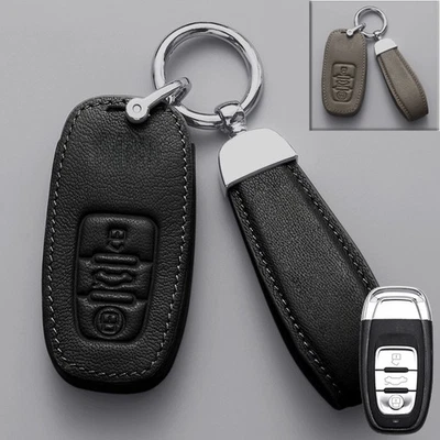 Genuine Leather Car Key Case Cover For Audi A3 S3 RS3 A4 S4 RS4 A5 S5 RS5 A6 S6  - Image 1 of 4