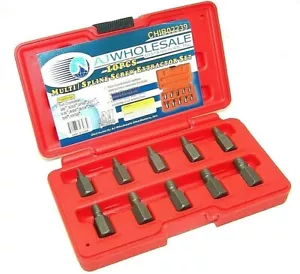 10 pcs Screw Extractor Set Multi Spline Removes Broken Studs Pipes Screws set - Foto 1 di 2