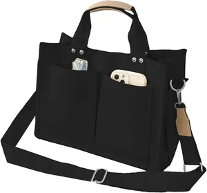 Large Canvas Tote Bag for Women Men Shoulder Bags Hobo Handbags with Multi-Pocke - Picture 1 of 7