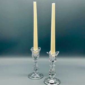 Gorham Crystal “Viscount” Tulip Candlestick Holders 2 Piece  - Picture 1 of 7